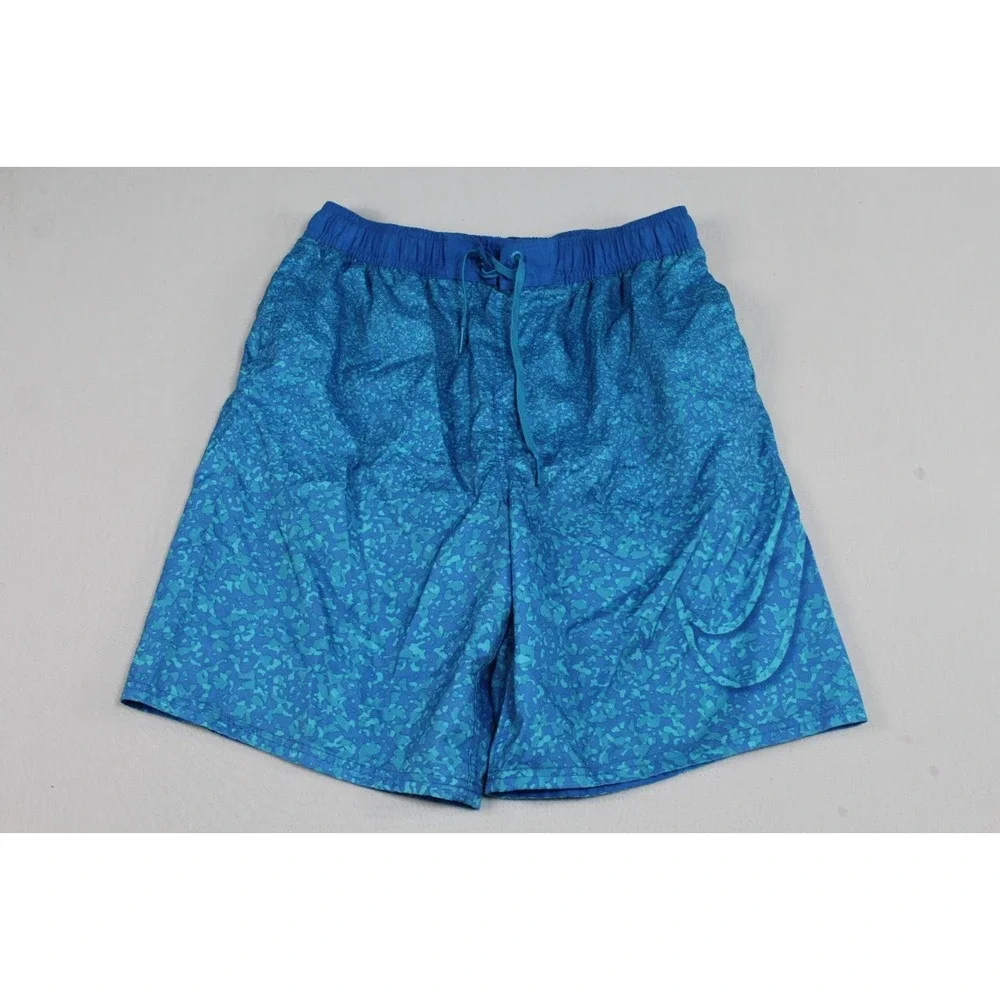 Nike Men Blue Board Shorts Trunks Swoosh Logo Size Large